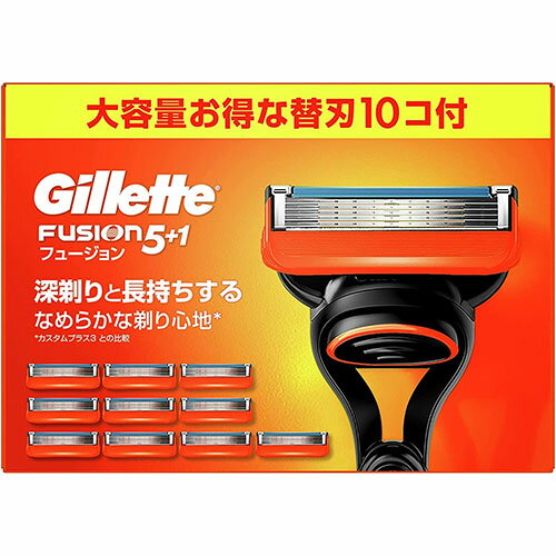 ジレット フュージョン 5+1 マニュアル カミソリ 替刃10個入【外装箱凹みあり】のサムネイル