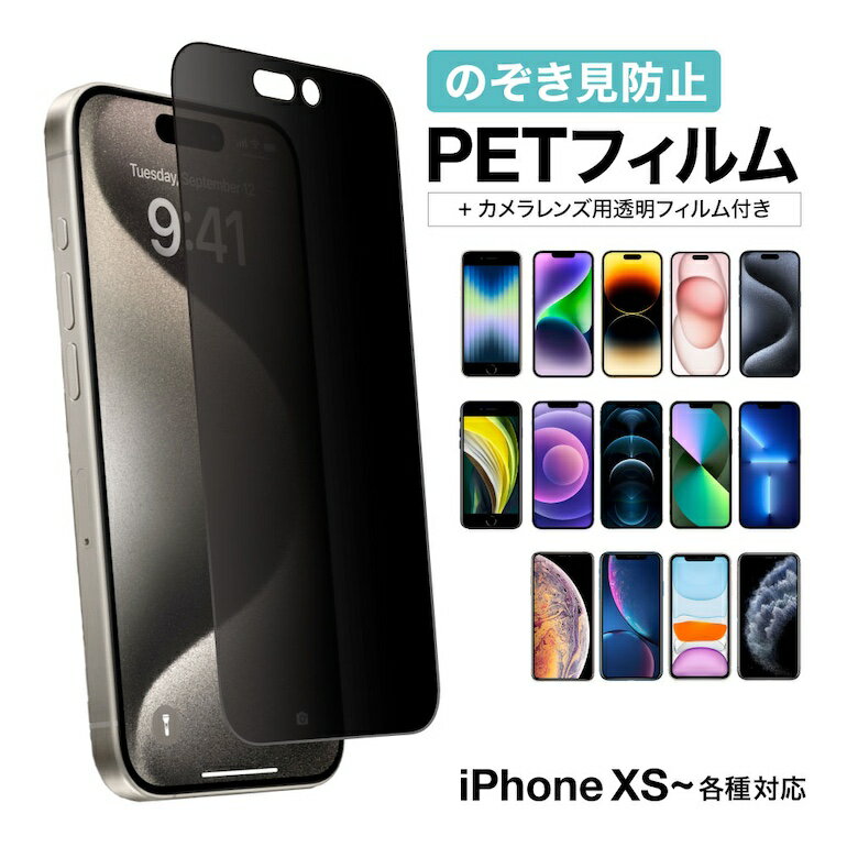 【受注生産品】【iPhone15シリーズより以前のモデル】上下左右 360° のぞき見防止フィルム カメラフィ..