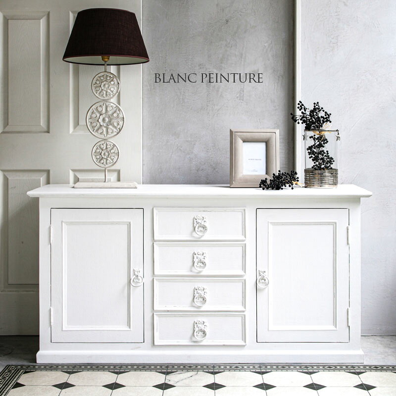 BLANC PEINTURE サイドボード 収納家具 リビングボード フレンチ 輸入家具 ホワイト フランス