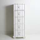 BLANC PEINTURE フレンチ 5段ナローチェスト PW色