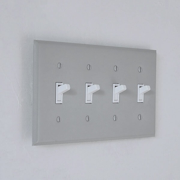 AXCIS アクシス スチール4口スイッチプレート グレー リノベーション リホーム 施工【取付電気工事必須】