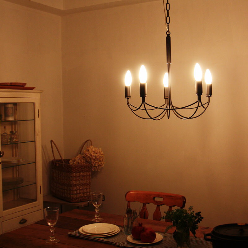 Arco small アルコスモール 5灯 シャンデリア ブラック