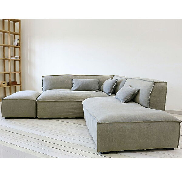 L型コーナーソファ3点セット　CUBEソファ　【生地R:B】　本州送料無料