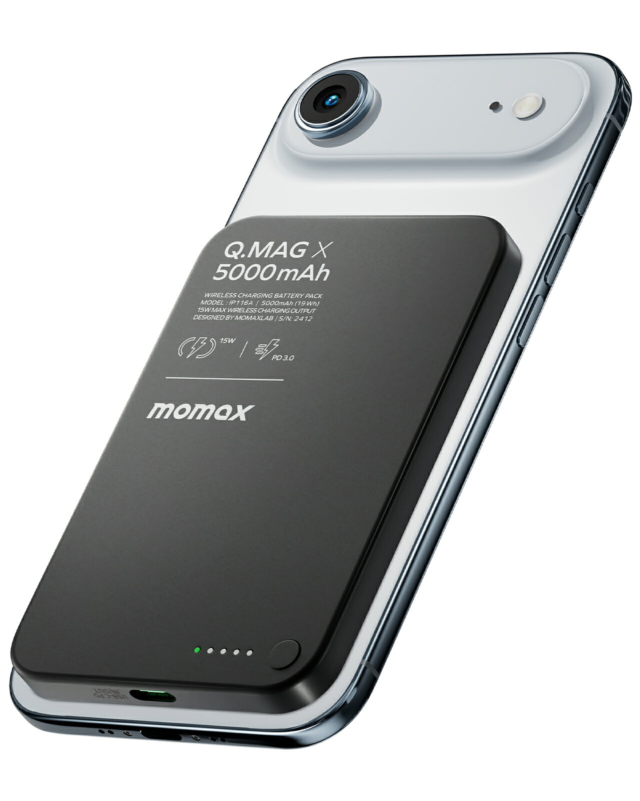 MOMAX ��Х���Хåƥ꡼ �ޥ������� MagSafe�б� ��8.3MM���� ��®���š� ���� ���� �ޥ��ͥåȼ� �磻��쥹 5000mAh PD20W ...