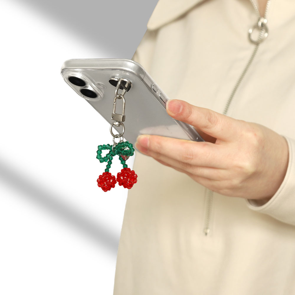 スマホケース クリア 可愛い さくらんぼ チャーム ハンドメイド ipod touch ケース...