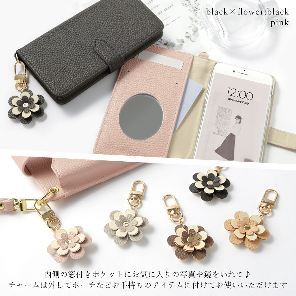 Galaxy SCR01 ケース 手帳型 おしゃれ Galaxy SCR01 手帳型ケース Galaxy SCR01 ケース かわいい Galaxy 5G Mobile Wi-Fi ケース au UQ WiMAX ショルダーストラップ 鏡付き Galaxy SCR01 ケース 手帳型 モバイルルーター ケース ポケットWi-Fi ケース 可愛い 花 フラワー