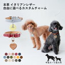 【選べる全16色】送料無料 本革 犬 首輪 刻印 名入れ レザーチャーム タグ イニシャル 名前 おしゃれ 犬 首輪 革 かわいい 犬 首輪 かっこいい 犬の首輪 犬 首輪 小型犬 超小型犬 革 日本製 革製 皮 レザー オーダーメイド ペット用品 犬用品 カラー シンプル 10mm 15mm