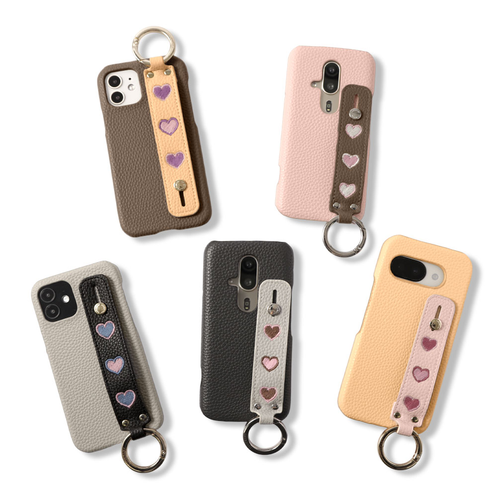 AQUOS sense7 SHG10 ケース かわいい AQUOS sense7 ケース AQUOS sense7 カバー AQUOS sense7 SHG10 ケース Aアクオスセンス ケース ハート ハンドベルト 動画視聴 スタンド 刺繍 ハート バイカラー 可愛い キュート