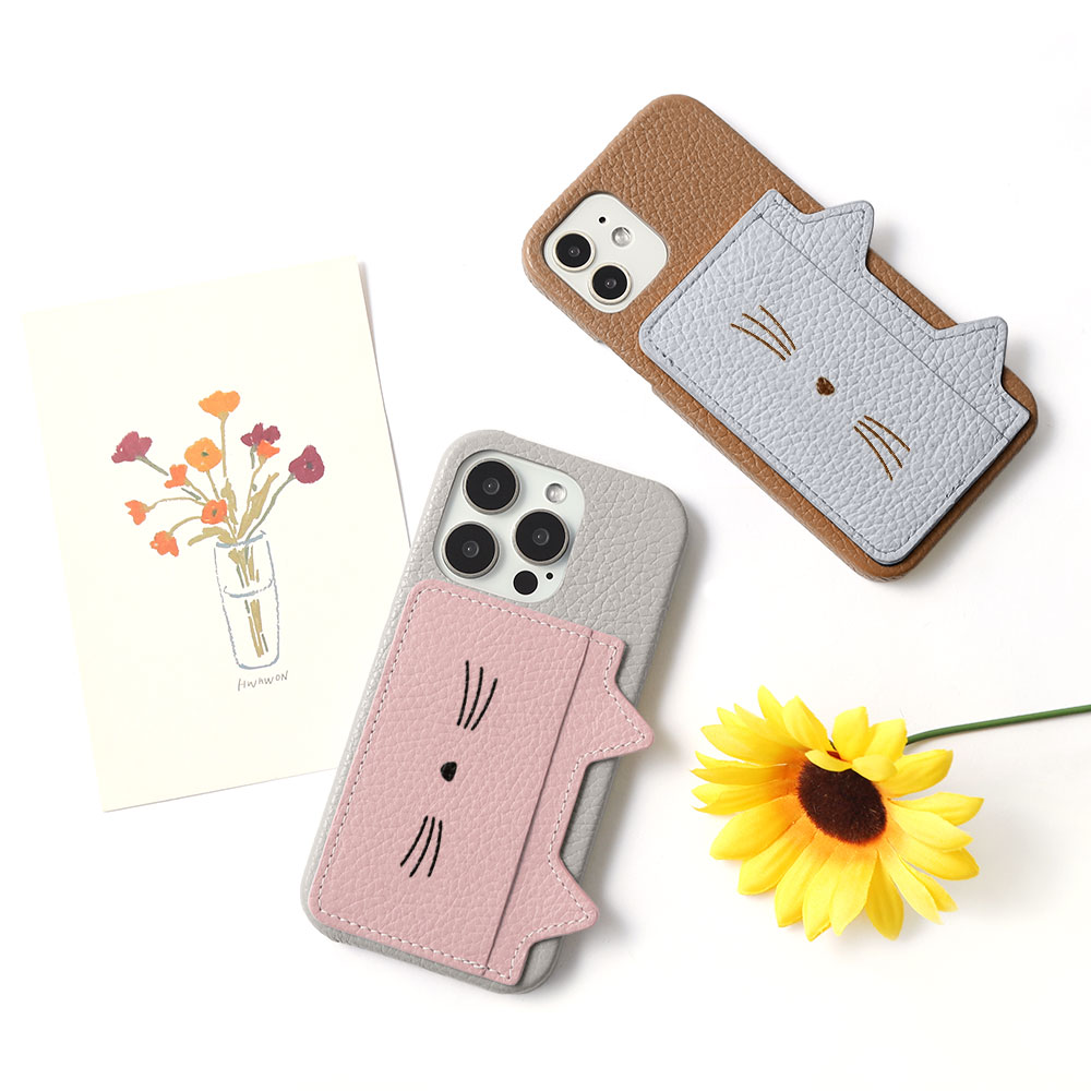 Speed Wi-Fi 5G X11 ケース Speed Wi-Fi 5G ケース モバイルwifiカバー モバイルwifi ケース Speed Wi-Fi NAR01 ケース Speed Wi-Fi NAR03 ケース スピードワイファイ ケース ハードケース 本革 レザー カードポケット付き くすみカラー 猫耳 ネコ 3