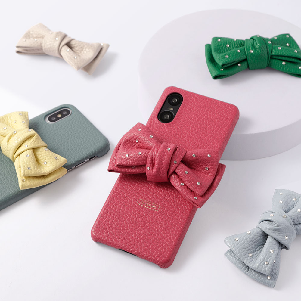 Galaxy SCR01 ケース 本革 Galaxy 5G Mobile Wi-Fi ケース Wi-Fi モバイルルーター ケース ポケットWi-Fi ケース カバー 革 レザー ハードケース シェルケース リボン