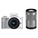 【新品】Canon EOS Kiss M2 ホワイト ダブルズームキット 印あり【送料無料】【即日発送 土 祝日発送】