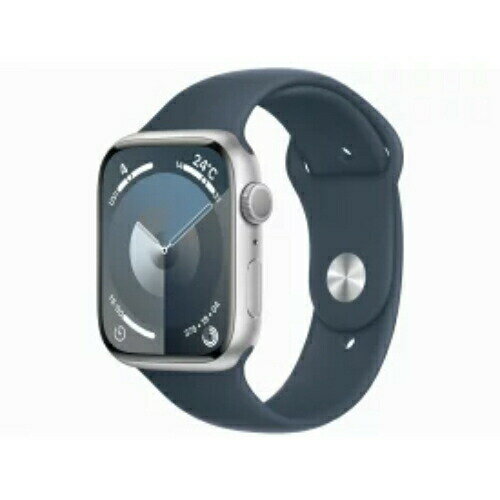 【新品未開封】Apple Watch Series 9 GPSモデル 45mm MR9E3J/A　[シルバー/ストームブルースポーツバンド M/L]【即日発送、土、祝日発送 】【送料無料】