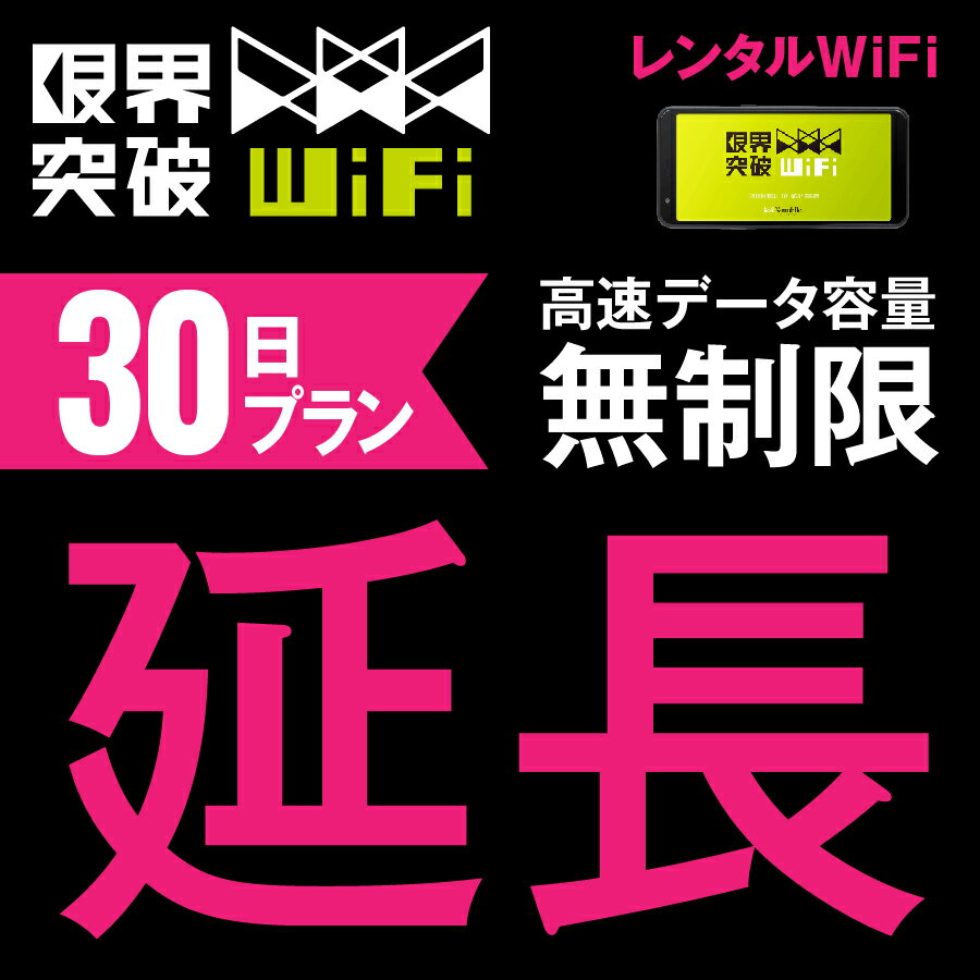 【延長プラン】 WiFi レンタル 延長プラン 30日 高速