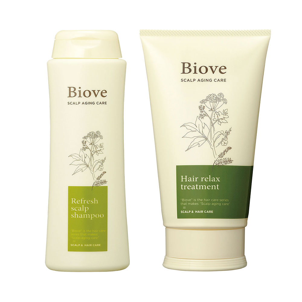 Biove ビオーブ 薬用 リフレッシュスキャルプ シャンプー 250ml 医薬部外品 ＋ ヘアリラックス トリートメント 240g 各1個 セット デミ DEMI【メール便】のサムネイル
