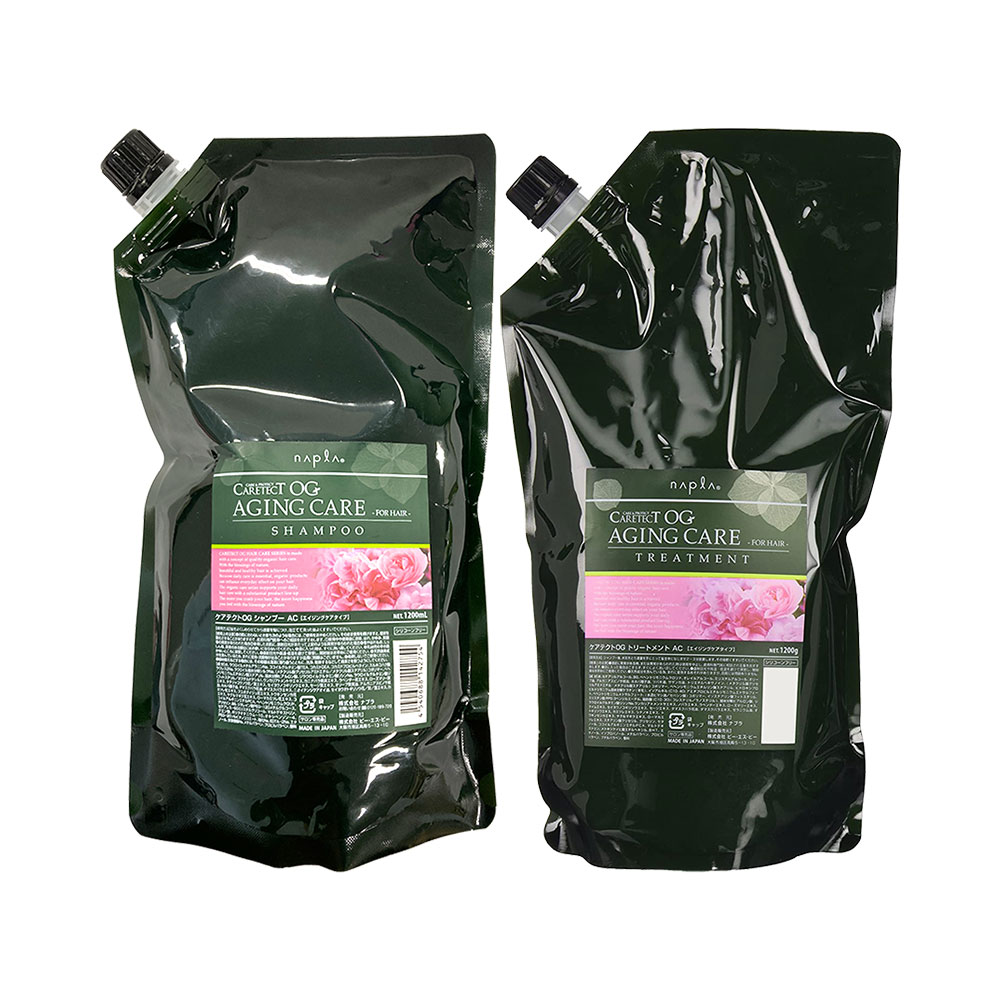 各1個セット ナプラ ケアテクトOG シャンプー AC 1200ml 詰替え ＆ トリートメント AC 1200g 詰替え リフィル エイジングケア タイプ napla