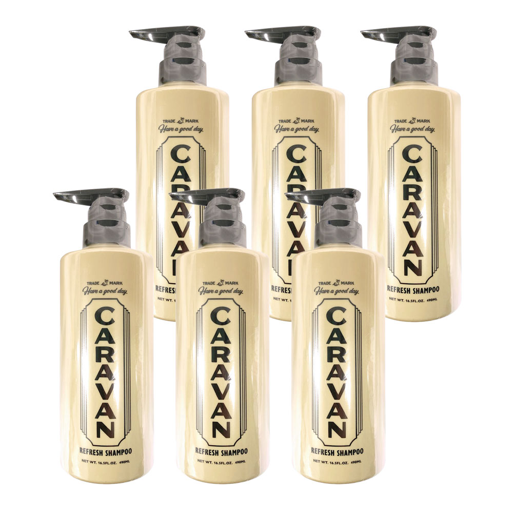 Rakuten - 6個セット デミ キャラバン リフレッシュシャンプー 490mL 1個 メントール 冷感 爽快なクール感 CARAVAN メンズ DEMI