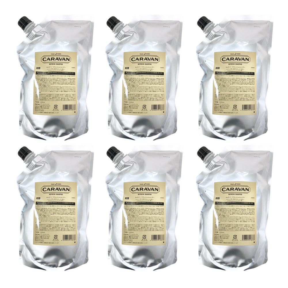 Rakuten - 6個セット デミ キャラバン リフレッシュシャンプー 1000mL 1個 メントール 冷感 爽快なクール感 CARAVAN メンズ DEMI