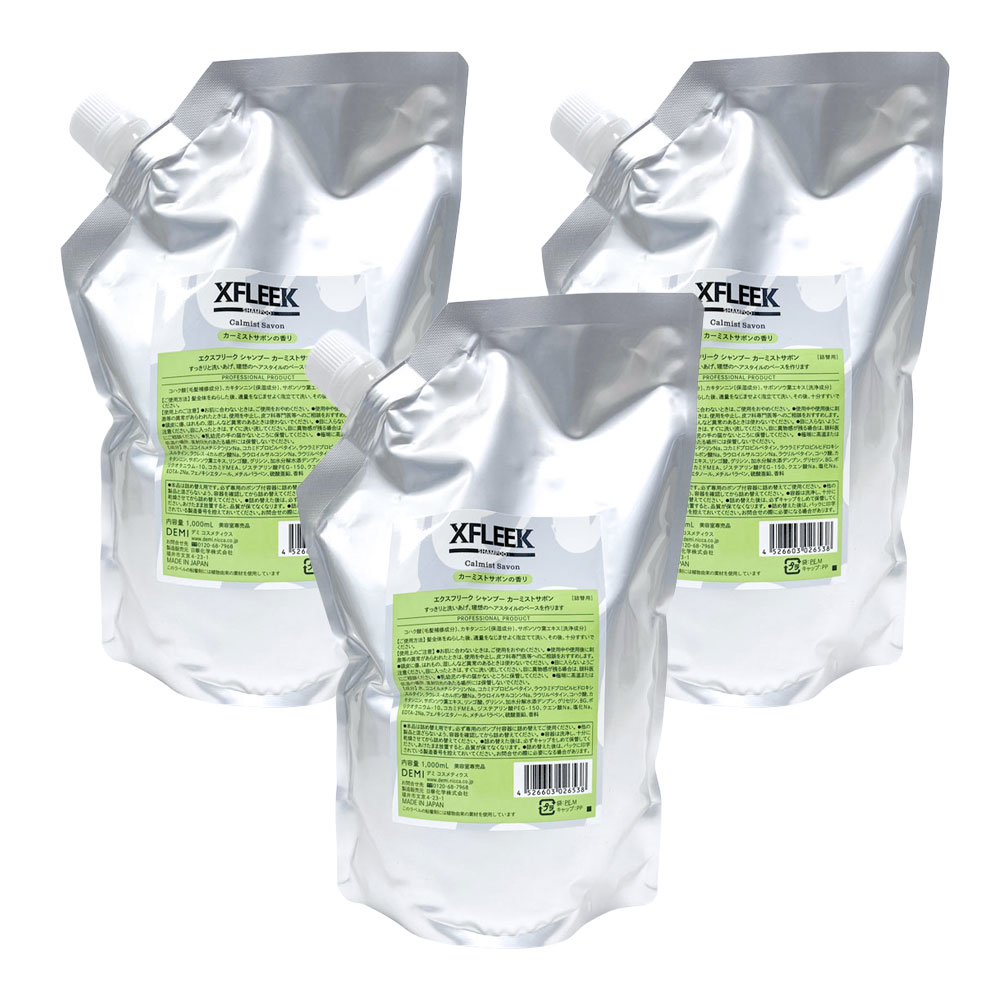 3個セット デミ エクスフリーク シャンプー カーミストサボン 1000mL 1個 レフィル DEMI XFLEEK メンズ ヘアケア