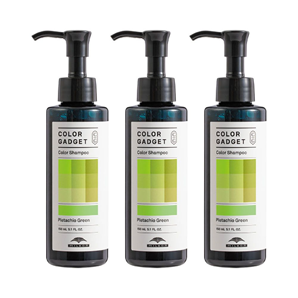 3個セット ミルボン カラーガジェット カラーシャンプー ピスタチオグリーン 150mL ヘアカラー カラシャン MILBON COLOR GADGET アウトレット商品