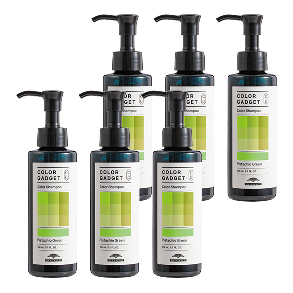 6個セット ミルボン カラーガジェット カラーシャンプー ピスタチオグリーン 150mL ヘアカラー カラシャン MILBON COLOR GADGET アウトレット商品