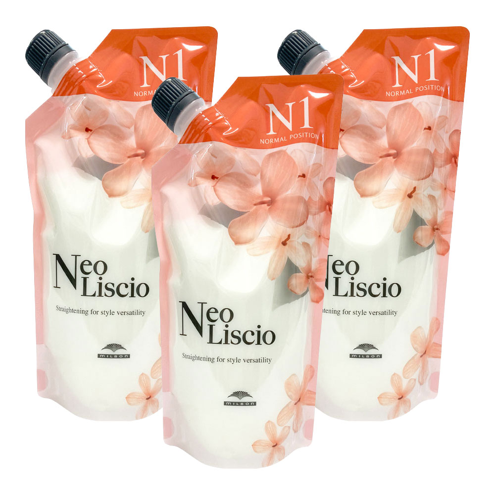 3個セット ミルボン ネオリシオ N 1剤 400g milbon Neo Liscio ストレート剤 縮毛矯正剤 ストレートパーマ 業務用