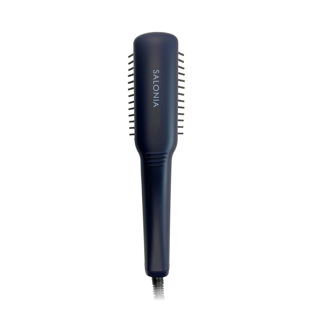 Rakuten - SALONIA ストレートヒートブラシ スリム ネイビー SL-012NVS 1個 サロニア ヘアアイロン ストレートヘア 海外対応 国内正規品