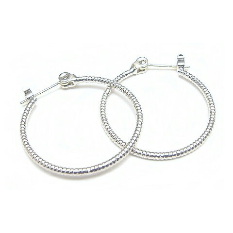 K18/真鍮 フープピアス ミル打ち アンティーク調 ポストのみK18