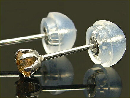 ジュエリーメビウスの【SIクラス シャンパンカラー】プラチナ Pt900 ブラウンダイヤモンド ピアス ダイヤ スタッドピアス 0.2ct 6本爪 ※pema｜アングル2