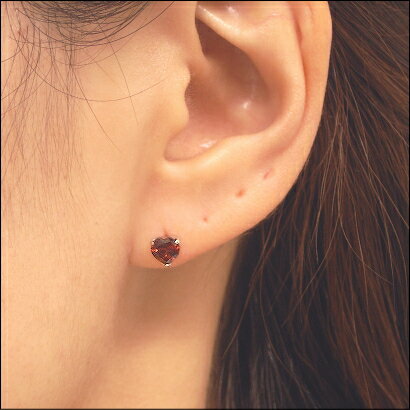 プラチナ Pt900 ガーネット ハート ピアス 5mm【送料無料】【1月の誕生石】【ハートピアス】※pema