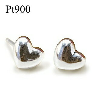 【送料無料】プラチナ ピアス Pt900 ぷっくりハート ピアス【Platinum Pierce】※pema