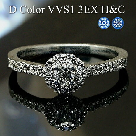   DJ[ VVS1 3EX HC 0.1ct v`i Pt900 Pt950  Ch O 0.27ct  Ό \[eBOt  ChO Diamond Ring   d˂Â O H&C n[gL[sbh