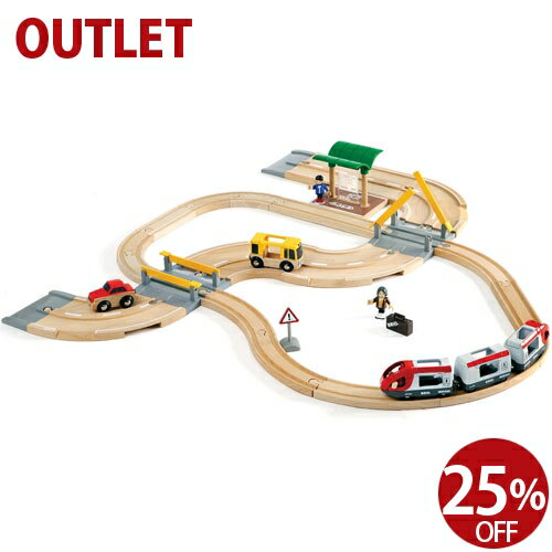 25%OFF アウトレット品 キッズ ブリオ/BRIO 木製レール レール&ロードトラベルセット お誕生日 3歳 FSC認証 おうち時間 子供