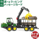 Bruder ブルーダー 正規輸入品 ドイツ JD 1210E グラップルクレーン丸太輸送車 丸太4本付き 02133 1/16 ジョンディア ミニカー ごっこ遊び おうち時間 外遊び 子供