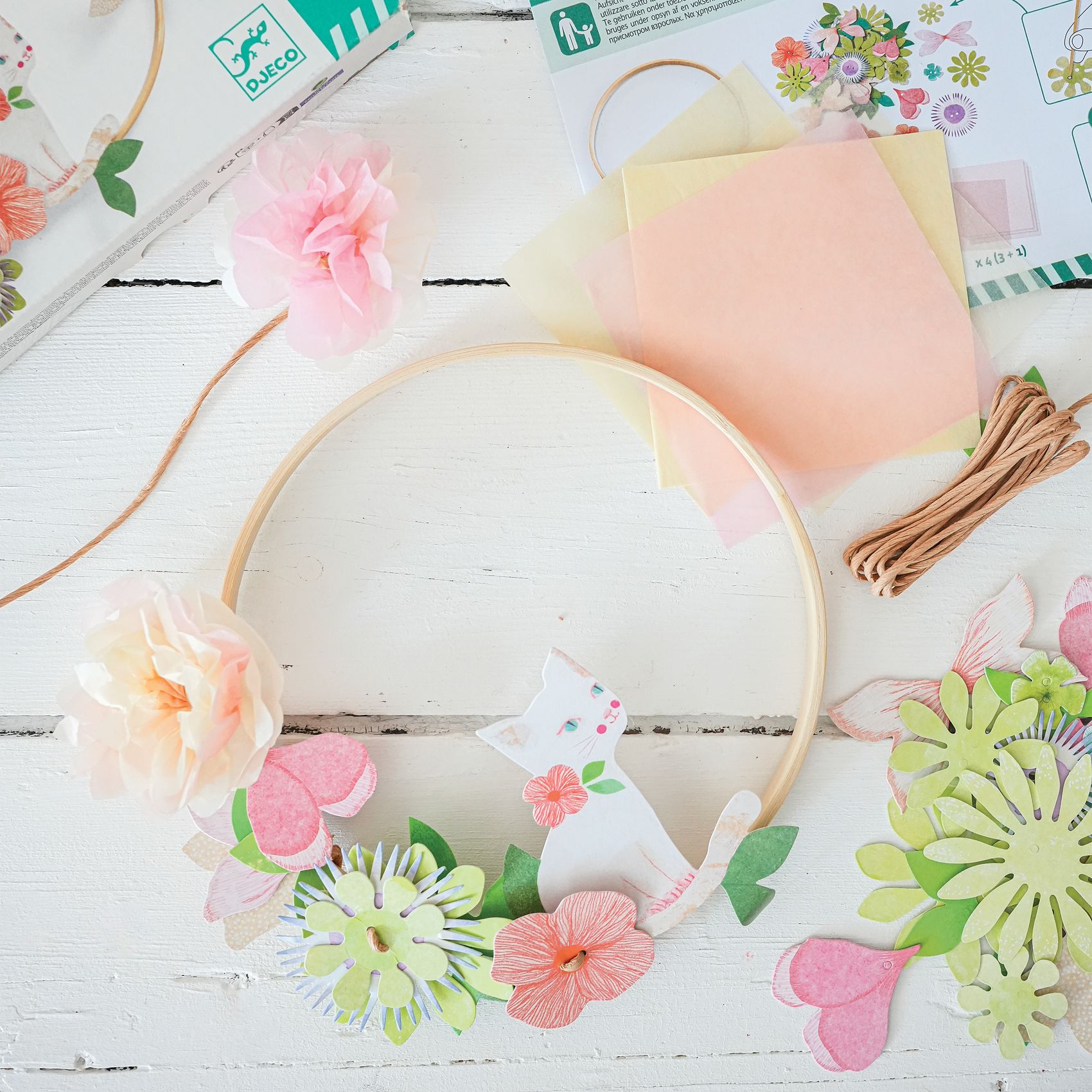 【クリスマス】工作キット クリエイティブキット インテリア 7歳 ねこ 花 DJECO ジェコ DIY ダリア(DJ07967)