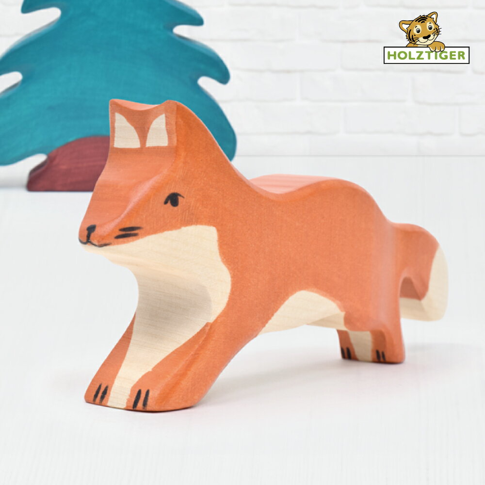 holztiger 木製玩具 フィギュア 木のオブジェ 動物 きつね キツネ 狐 アニマル レトロ インテリア 人形 置物 北欧雑貨 縁起物 インテリア 雑貨 小物 ディスプレイ 可愛い お洒落 木製 ドイツ 積み木 ホルツティガー HOLZTIGER ホルツタイガー フォック スランニング