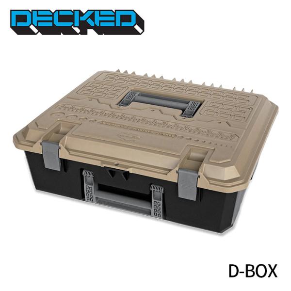 D-BOX DRAWER TOOL BOX LARGE D-BOXドロアー ツールボックス Lサイズ カラー：DESERT TAN(デザート タン) DECKED Drawer Systemと DECKED Tool Box内に固定可能。 フルサイズの引き出しとミドルサイズの引き出し、 DECKEDツールボックスに適合します。