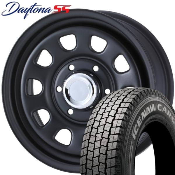 ★期間限定スタッドレス★ MLJ DAYTONA SS（デイトナ SS）15x6.0 ＋45 6H/139.7 フルマットブラック x4本 ※2024年製 アイスナビカーゴ 195/80R15