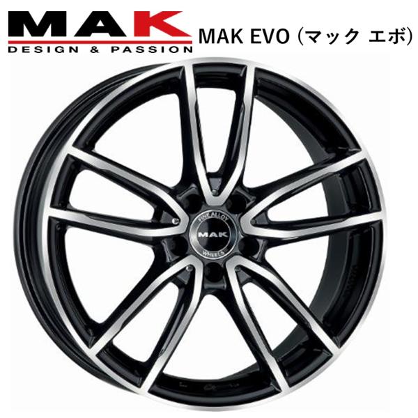 MAK EVO (マック エボ) 19 x 8.0 +22 5H/112 BM (ブラックミラー) 66.6Φ専用 x 4本　※Eクラス(E53AMG W214) GLC(X254 AMG) GLCクーペ(C254 AMG)