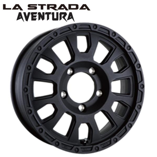 LA-STRADA AVENTURA (ラ ストラーダ アヴェンチュラ) 16 x 5.5 +22 5H/139.7 WB (リンクルブラック) 108.1φ x 4本　※スズキ ジムニー