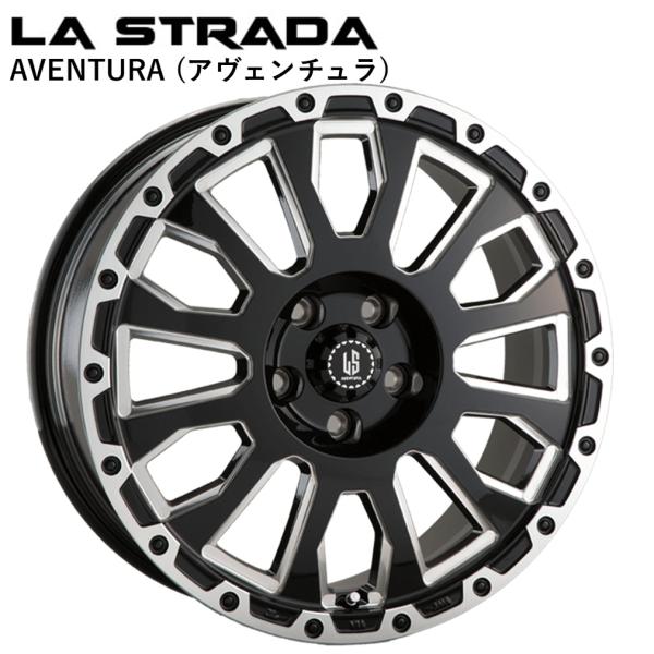 LA-STRADA AVENTURA (ラ ストラーダ アヴェンチュラ) 17 x 7.0 +38 5H/114.3 GBM (グロスブラック+ミリング) x 4本　※国産車 ダッジ ナイトロ