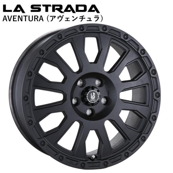 LA-STRADA AVENTURA (ラ ストラーダ アヴェンチュラ) 18 x 7.5 +44 5H/127 WB (リンクルブラック) 71.6Φ x 4本　※ジープ ラングラー(JK38,JL20,JL36)