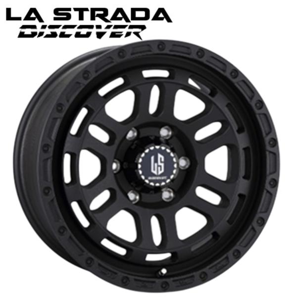 LA-STRADA DISCOVER (ラ ストラーダ ディスカバー) 15 x 6.0 +33 6H/139.7 WB (リンクルブラック) 106.1φ x 4本　※ハイエース200系(JWL・JWL-T規格)