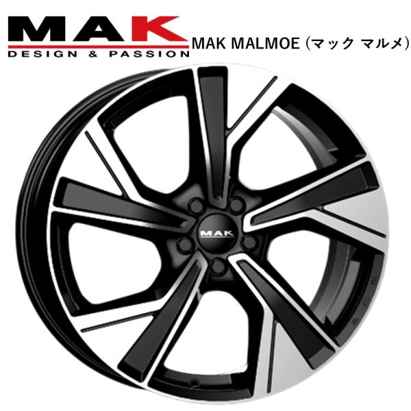 MAK MALMOE (マック マルメ) 19x8.0 +50 5H/108 BM（ブラックミラー） 63.4Φ専用 x 4本　※ボルボ V60CC C70 V70 S80 S90/V90 XC70 ジャガー Sタイプ iペース