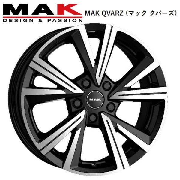MAK QVARZ (マック クバーズ) 16x6.5 +47 5H/100 BM（ブラックミラー）57.1Φ専用 x4本　※VW ポロ(9N.6R.AW(GTI含む)) T-CROSS(ティークロス)
