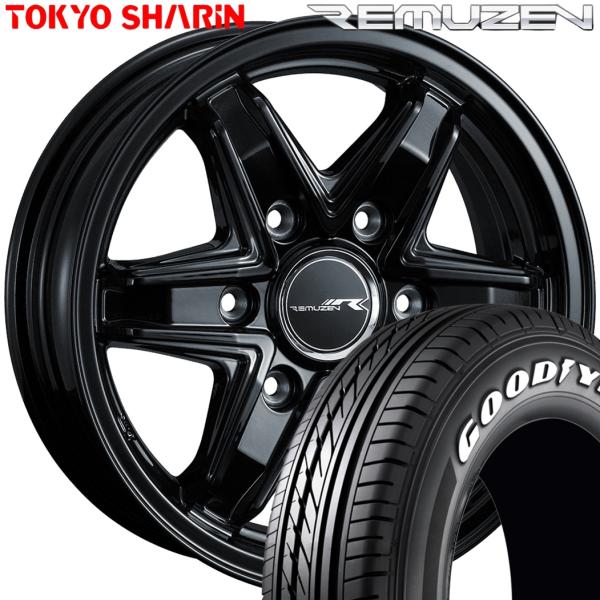 ★期間限定ラジアル★ TOKYO SHARIN【東京車輪】REMUZEN（レミューゼン）15x6.0 ＋33 6H/139.7 ブラック x4本 ※GY EAGLE#1 ナスカープラス 195/80R15