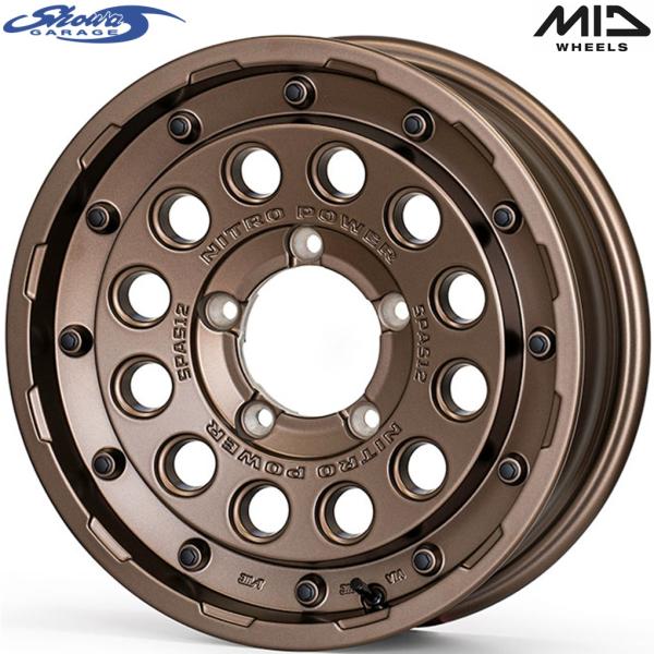 【ショウワガレージ×MID】NITRO POWER H12 SHOTGUN 16x5.5 +20 5H/139.7 セミグロスブロンズ（W00037）x4本　※ジムニー JB64W JB23W