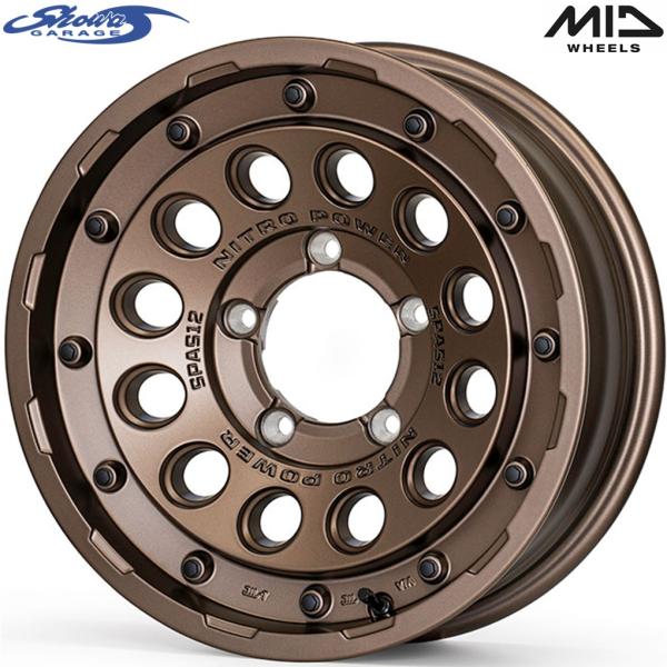 【ショウワガレージ×MID】NITRO POWER H12 SHOTGUN 16x6.0 -5 5H/139.7 セミグロスブロンズ（W00038）x5本　※ジムニーシエラ JB74W JB43W/ノマド JC74W