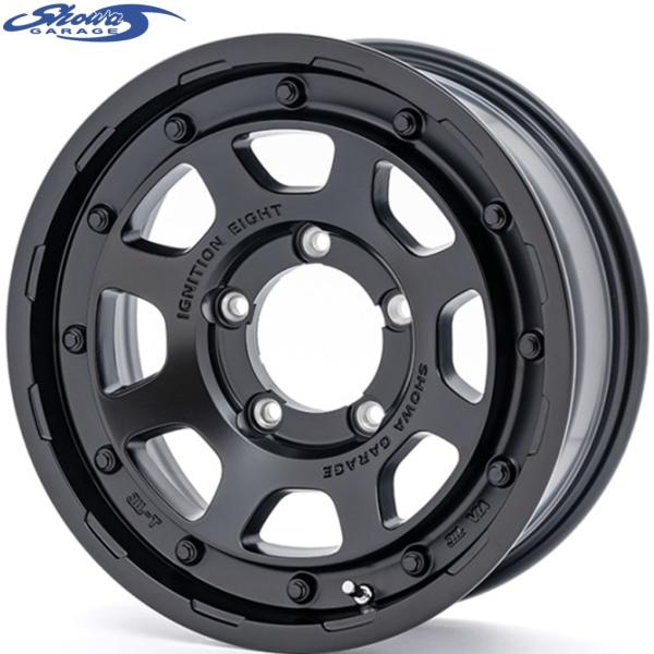 showaGARAGE【ショウワガレージ】IGNITION EIGHT（イグニッション エイト）16x6.0 ±0 5H/139.7 マットブラック（W00235）x4本　※シエラ JB74W ノマド JC74W