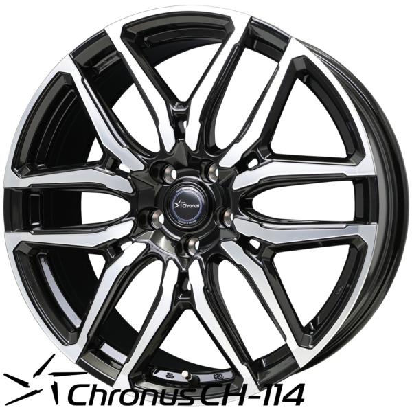 HOT STUFF ホットスタッフ Chronus（クロノス）CH-114 20x8.0 +38 5H/114.3 BK/P（ブラックポリッシュ） x4本