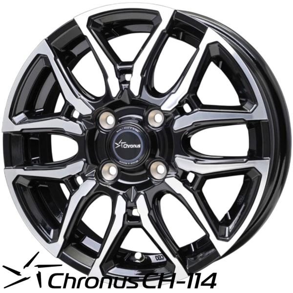 HOT STUFF ホットスタッフ Chronus（クロノス）CH-114 14x5.0 +38 4H/100 BK/P（ブラックポリッシュ） x4本
